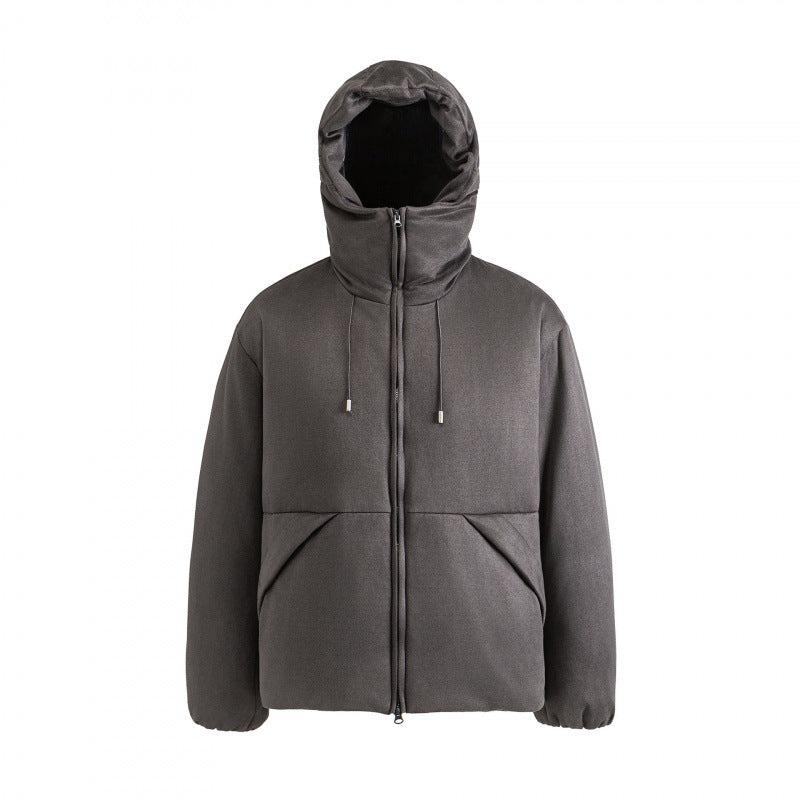 Unisex Padded Boxy Jacket with High Stand-up Collar and Hood Amarae