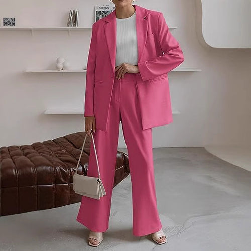 Chic and Stylish Elegant Set for Women with Wide Trousers and Modern Blazer
