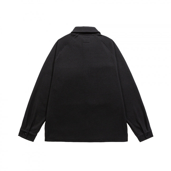 Men's Waffle Knit Half-Zip Pullover with Polo Collar Amarae