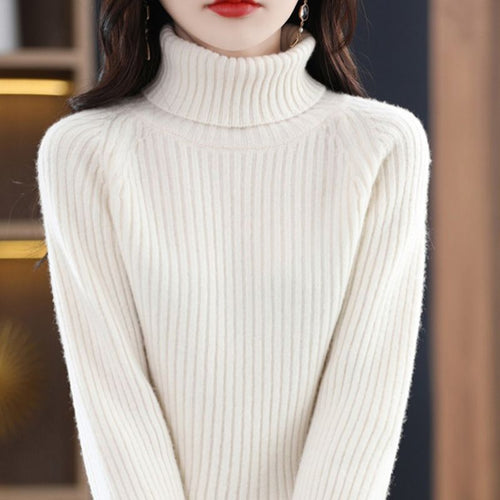 Sweater turtleneck cozy pour femme avec texture côtelée Chic & Stil