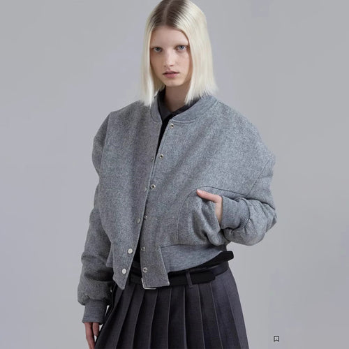 Veste surdimensionnée à la mode pour femmes en mélange de laine Chic & Stil