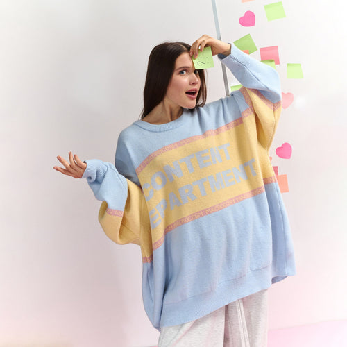 Lady Oversized sweater with creative inscription Amarae