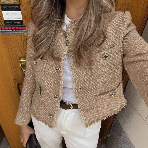 Amarae Elegant tweed jacket for women with structured details