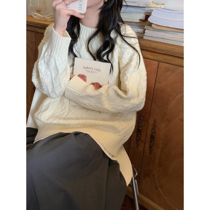 Pull en tricot épais pour femme avec motif texturé Chic & Stil