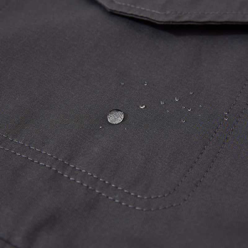 Unisex Boxy Overjacket with double-breasted button placket, large utility patch pockets and short boxy cut Amarae
