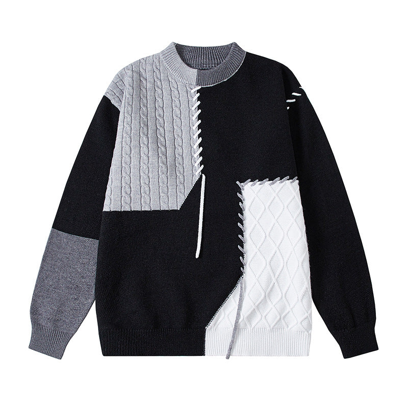 Women's creative sweater with textured patchwork design and unique details Lune London