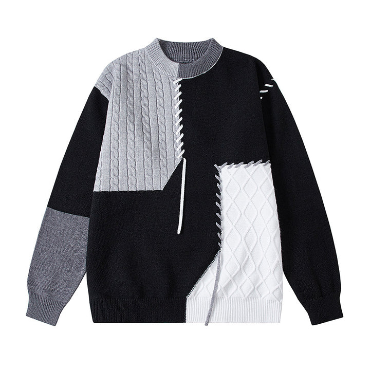 Women's creative sweater with textured patchwork design and unique details Lune London