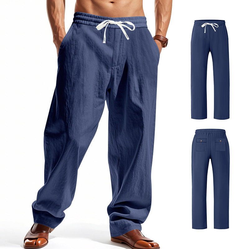 Light casual pants for men with elastic waistband and side pockets Lune London