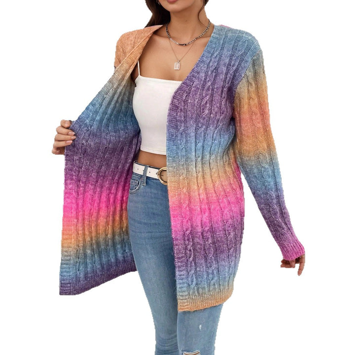 Cardigan in knit for women with a colorful gradient and a relaxed fit Lune London