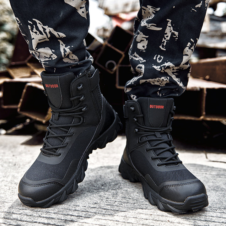 Men's High-Cut Tactical Trekking Boots with Profiled Outdoor Sole Construction Amarae