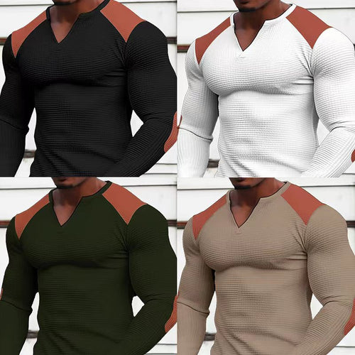 Men's long sleeve shirt with textured fabric and contrasting details Amarae