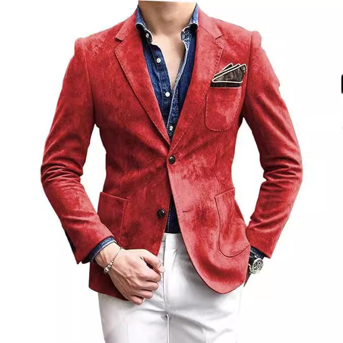 Men's Elegant Velvet Blazer with Modern Cut and Noble Details Lune London