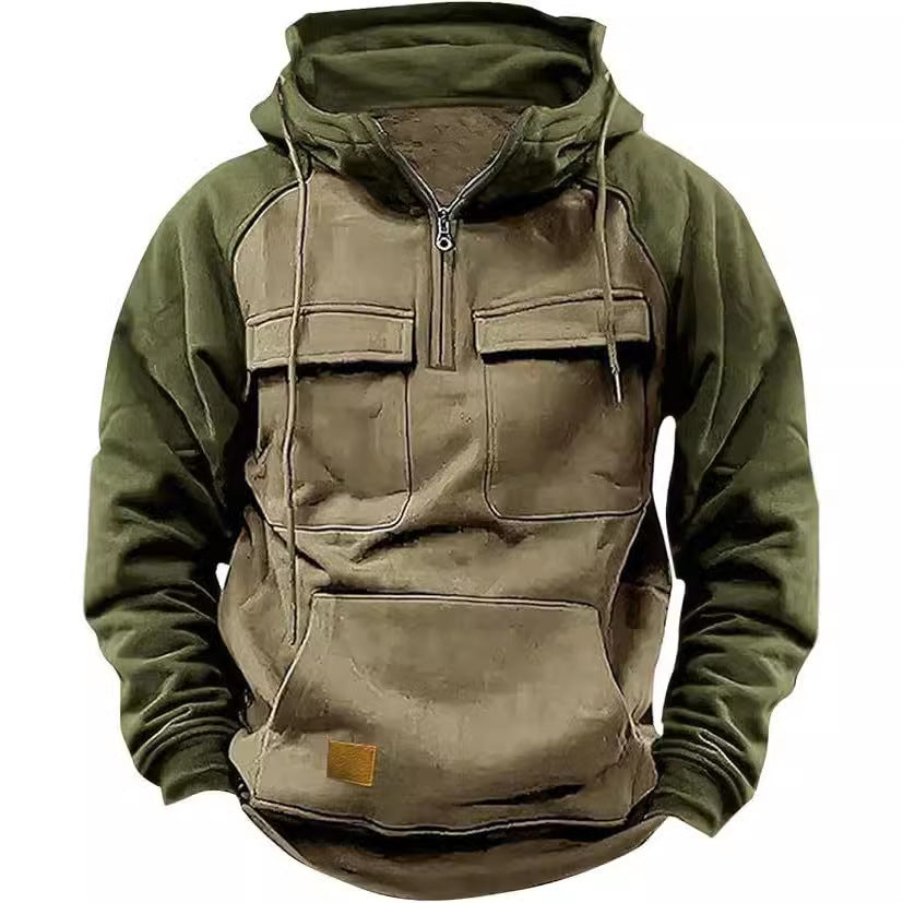 Men's sporty cotton hoodie with practical pockets Lune London