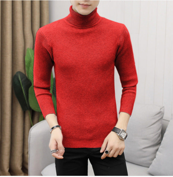 Trendy turtleneck sweater for men in fine ribbed texture Lune London