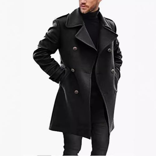 Elegant wool coat for men, double-breasted Amarae