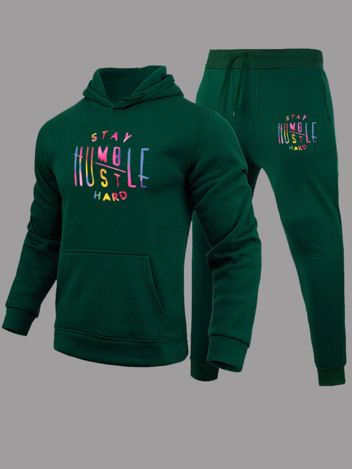 Women's sporty hoodie and jogger sweat outfit with motivational print Lune London