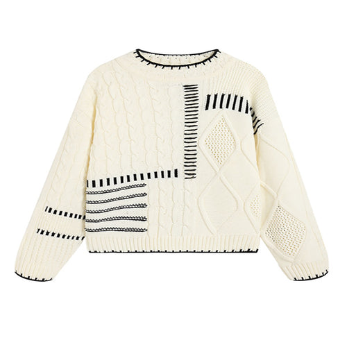 Casual knit sweater for women with graphic pattern Amarae