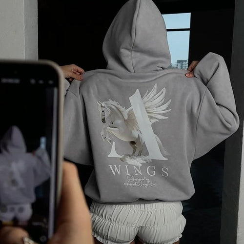 Hoodie for women with a creative design of Pegasus Amarae