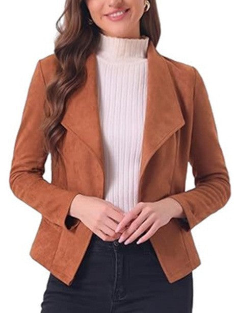 Ladies Elegant Suede Blazer Moon London