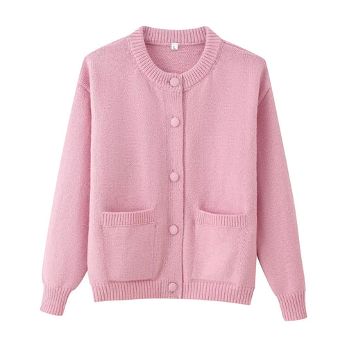 Women comfortable knitted cardigan with practical pockets Amarae