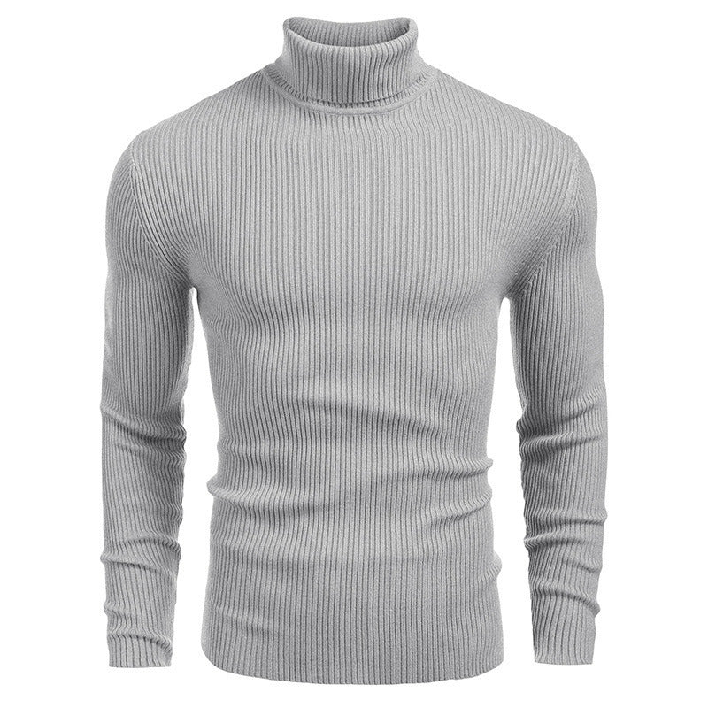 Pullover with turtleneck for men with textured ribbing pattern Lune London