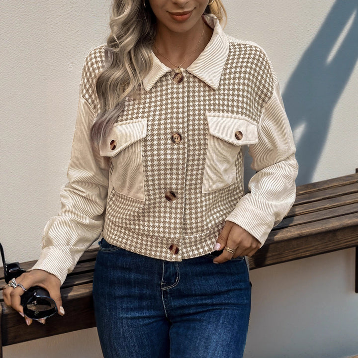 Trendy checkered jacket for women with pockets Lune London
