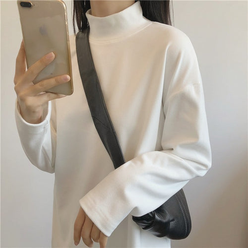 Ladies fashionable long-sleeve shirt with high collar Chic & Stil