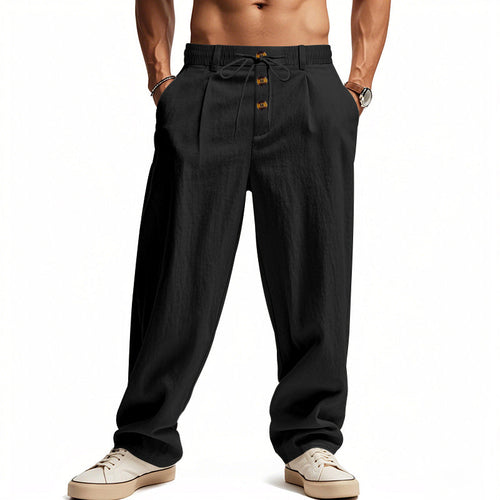 Men's Casual Linen Pants with Breathable Cut and Adjustable Drawstring Amarae