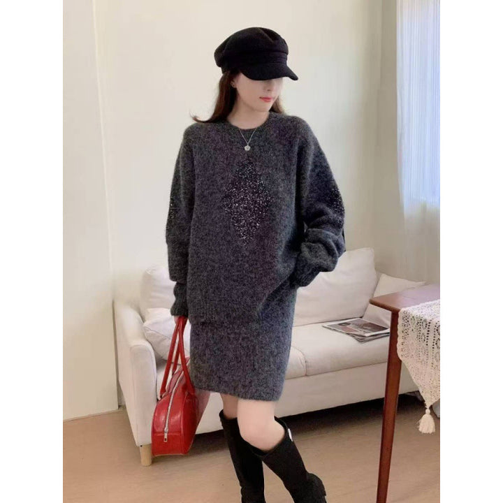Pull tricoté pour femmes avec un élégant motif en diamant et une coupe confortable Chic & Stil