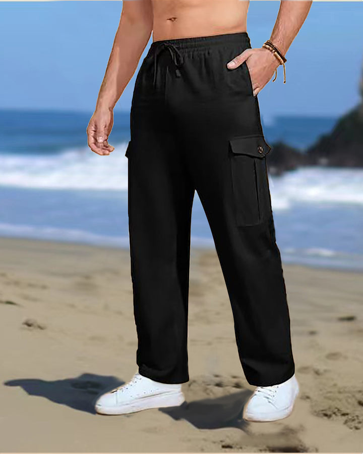 Casual cargo pants for men with elastic waistband and practical side pockets Lune London