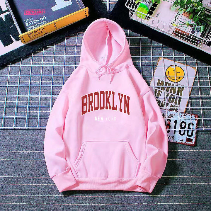 Women's hoodie with trendy Brooklyn print Chic & Stil
