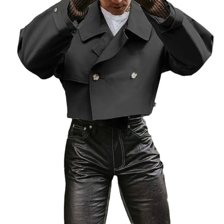 Short women's jacket with double-breasted and tie hem Lune London