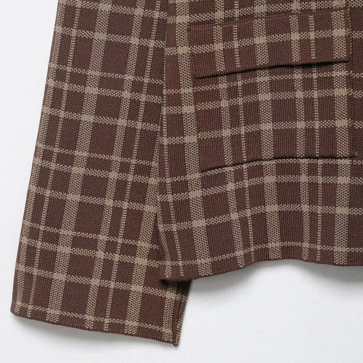 Plaid jacket for women with practical pockets and trendy collar Lune London