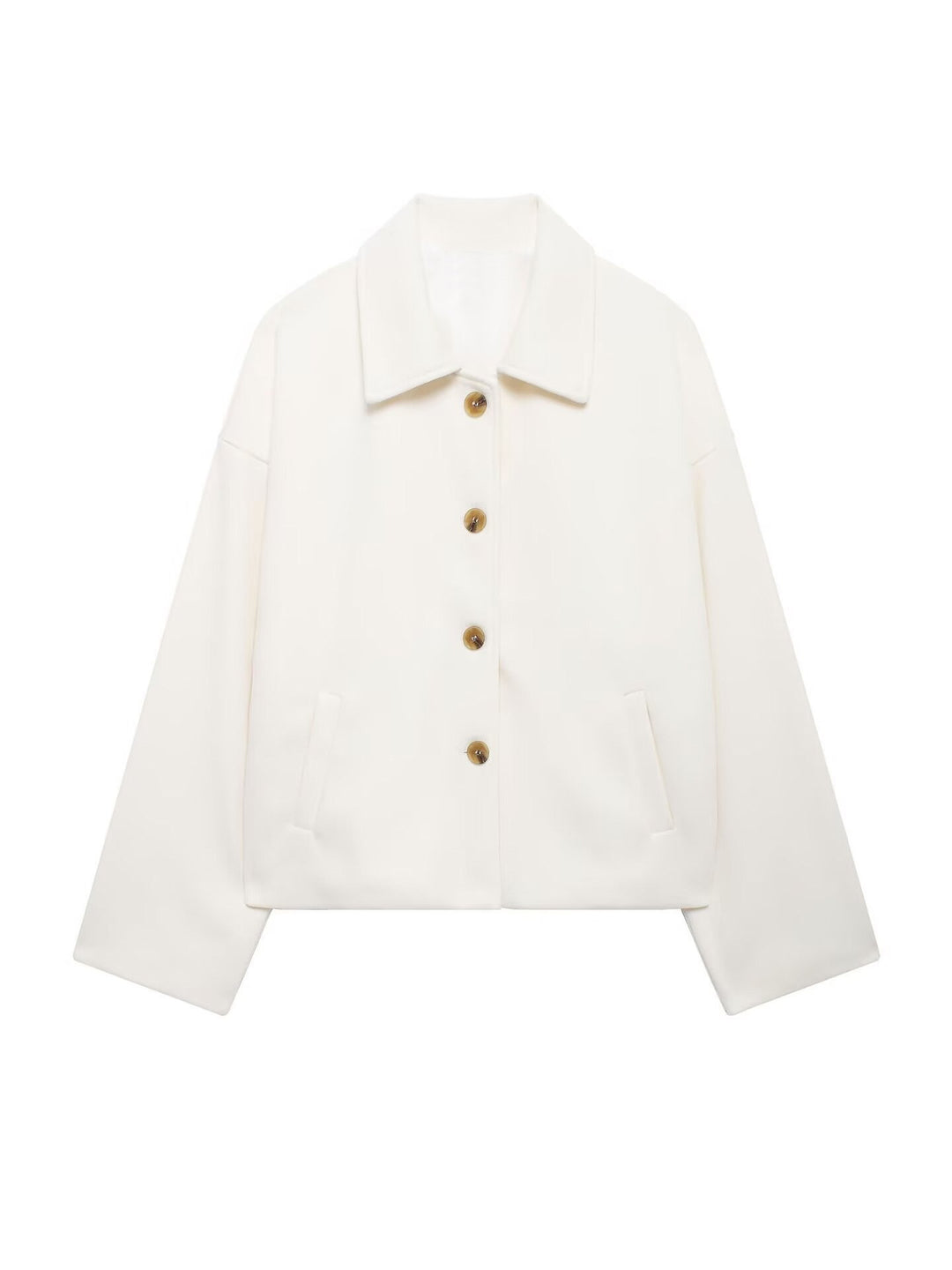 Women's Oversize Wool Blend Jacket with Large Decorative Buttons and Wide Cuffs Amarae