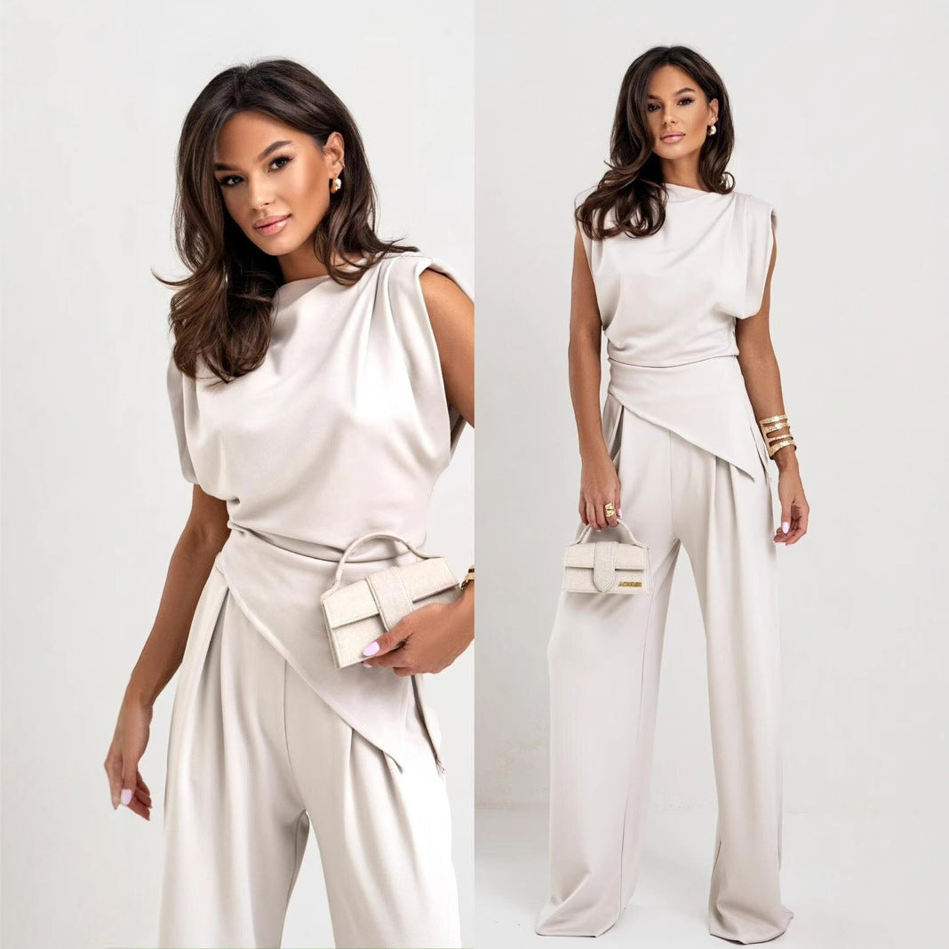 Ladies Elegant Asymmetrical Jumpsuit Lune London