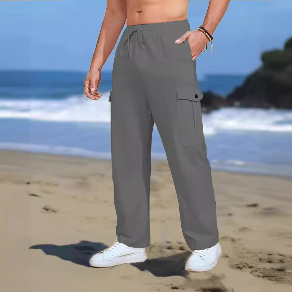 Casual cargo pants for men with elastic waistband and practical side pockets Lune London