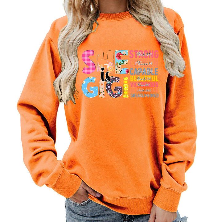 Sweatshirt pour femmes avec design de texte inspirant Chic & Stil