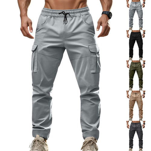 Men's cargo pants with functional side pockets and elastic waistband Amarae
