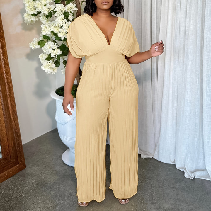 Pleated jumpsuit for women with voluminous sleeves Lune London