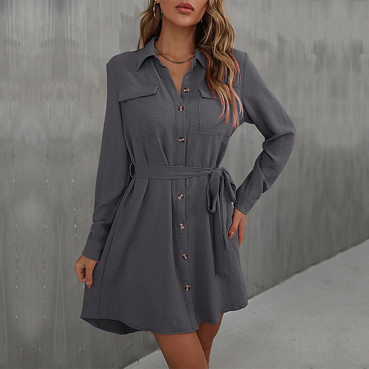 Shirt dress for women with tie belt Lune London