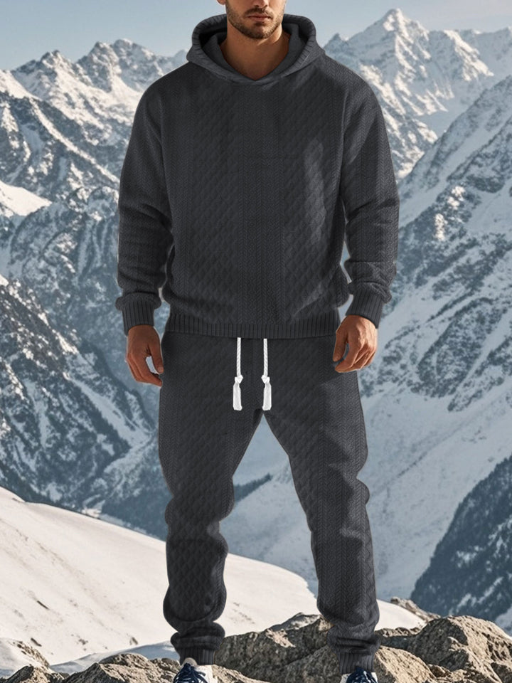 Lune London textured design men's hoodie and jogger pants set
