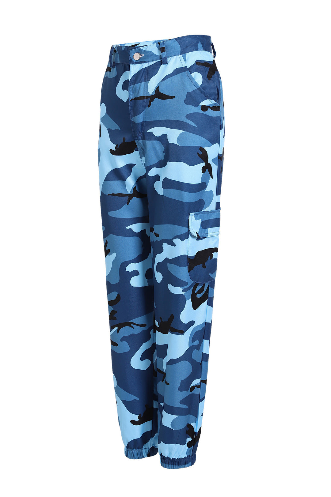 Women's cargo pants with elastic waistband and stylish camouflage design Lune London