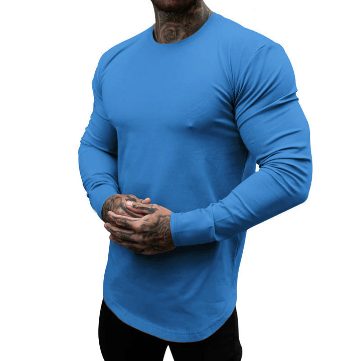 Men's Long-Sleeve Shirt Made Of Soft Stretchy Cotton Blend with Round Neckline Lune London