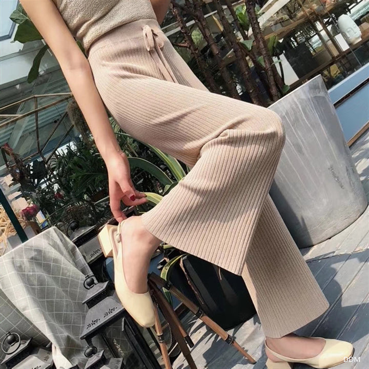 Lune London Wide Leg Knit Pants for Women