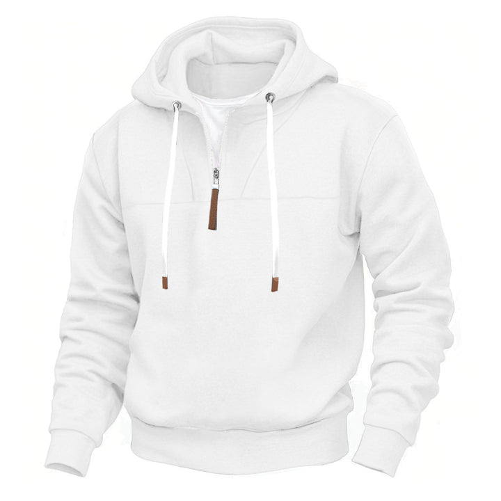 Sporty hoodie for men with half-zip and robust contrasting details Lune London