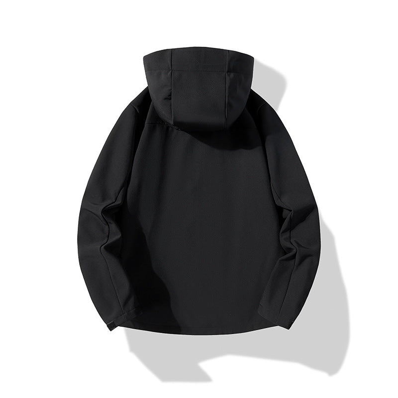 Men's Softshell Hoodie Jacket with windproof membrane, breathable lining, and multifunctional pockets Amarae