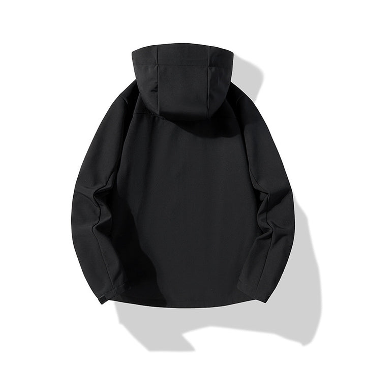 Men's Softshell Hoodie Jacket with windproof membrane, breathable lining, and multifunctional pockets Amarae