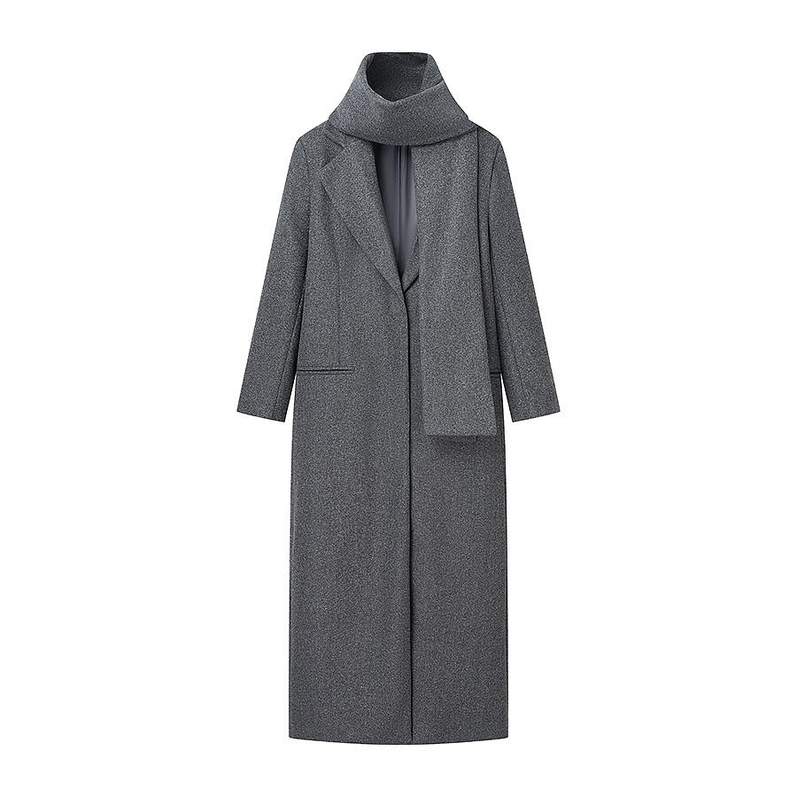 Elegant winter coat for women with high collar and practical pockets Amarae