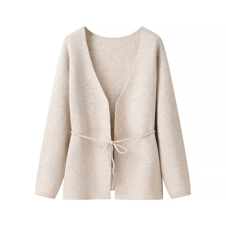 Women wide vest with tie at the waist and loose V-neck Lune London