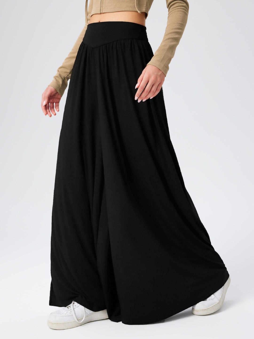 Maxi skirt for women with elastic waistband and fluid cut Lune London